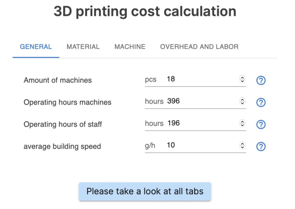 calculate your 3D printing rate in dollars